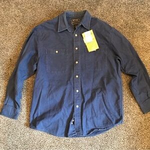 National Outfitters Classic Washed Flannel Shirt - Blue; Size Medium (M) -NWT